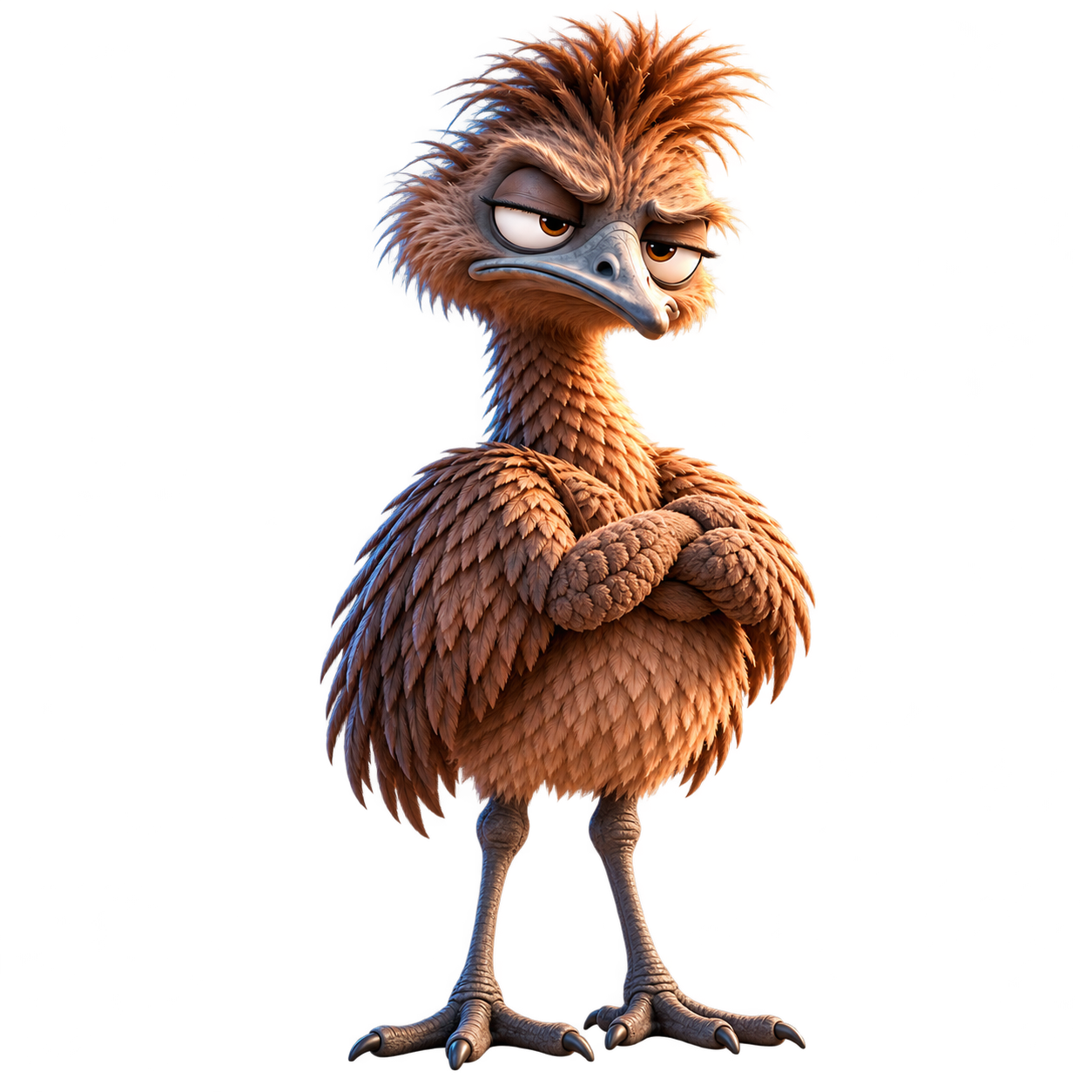 The Yeah Nah emu mascot.